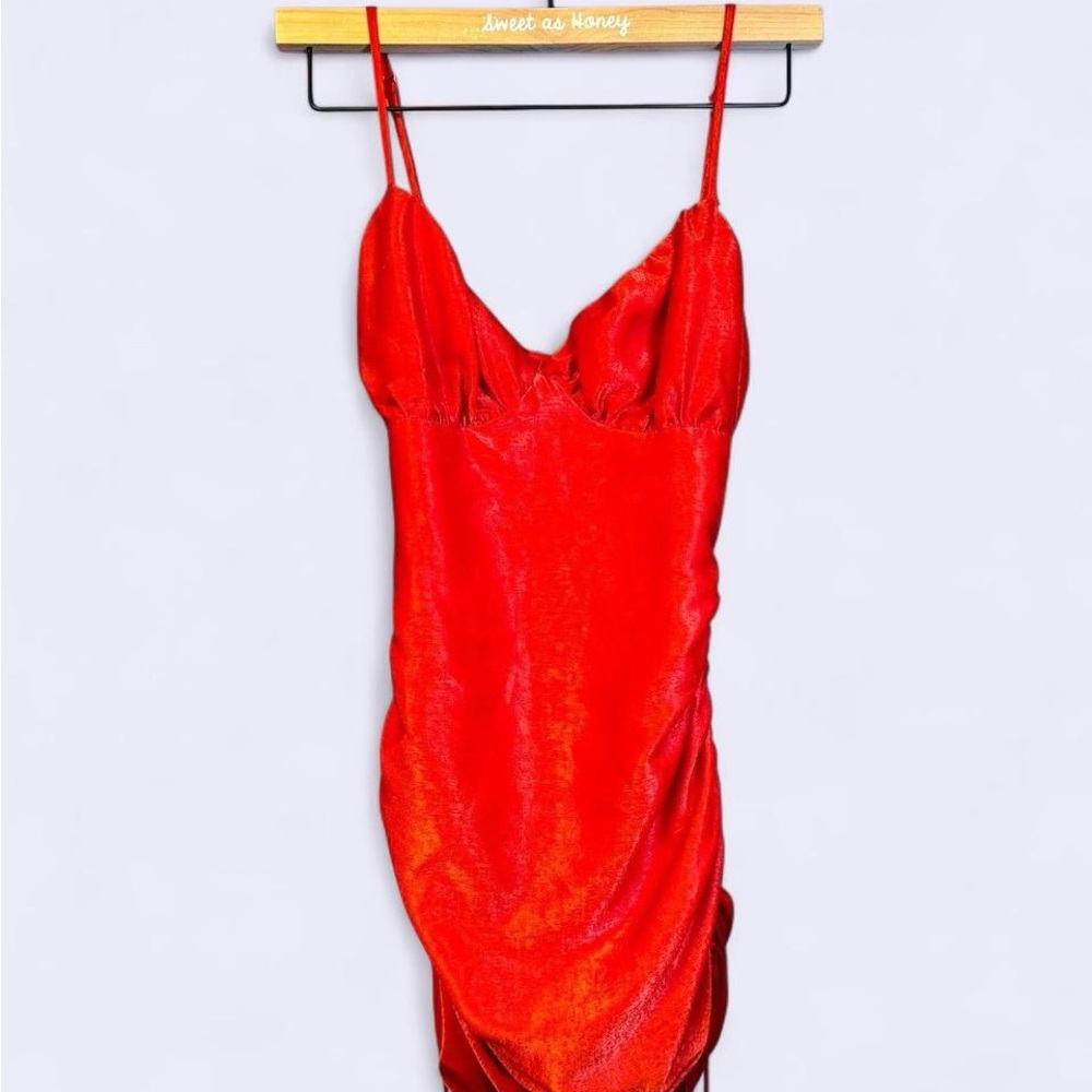 Blue Blush Vibrant Red Dress